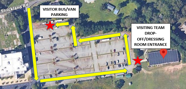 Lanier Christian Academy visitor parking and drop-off map